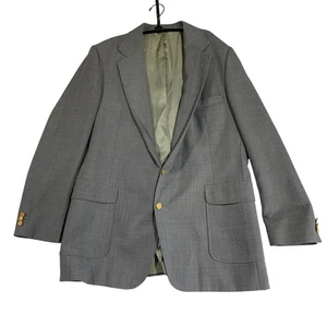 Haggar Imperial Blazer Gray Gold Button Sport Coat Business Career 46L - Picture 1 of 13