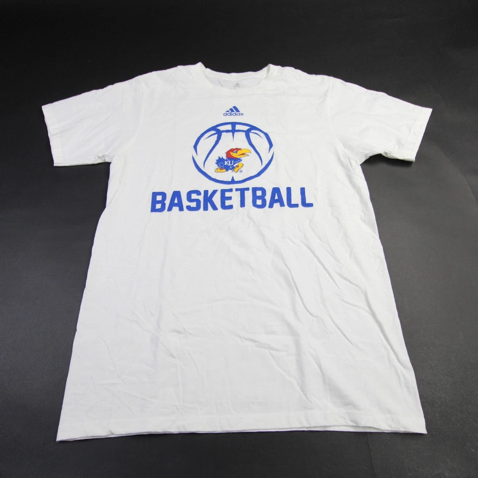 Kansas Jayhawks adidas Go-To tee Short Sleeve Shirt Men's White New - Image 1 of 1