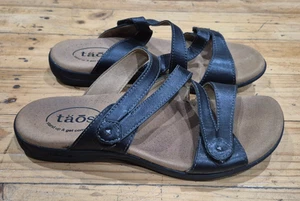 Womens Taos Black Leather Sandals Shoes Size 7 - Picture 1 of 5
