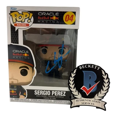 Sergio Perez Signed Autograph Formula One Funko Pop 04 Red Bull F1 Beckett BAS - Image 1 of 2
