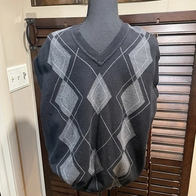 Claiborne XLT Sweater Vest Cotton Argyle - Image 1 of 4