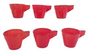 6 Chiquita Toy Cups Orange Glass Childs J Pressman NY 4 Tea Set Fiesta Style - Picture 1 of 10