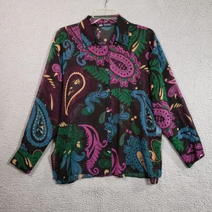 Zara Whimsigoth Paisley Top Womens Medium Sheer Dark Academia Witchy Fairy Artsy - Picture 1 of 13
