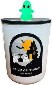 DW Home Trick Or Treat Candle 15.3 Oz Glow In The Dark Ghost Knob Richly Scented - Picture 1 of 5