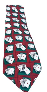 NWOT Tango Mens Tie 100% Silk Novelty Deck Of Cards Vegas Gambling Poker 58" - Picture 1 of 9
