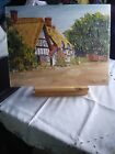 oil painting by j g hunter thatched house on hardboard signed