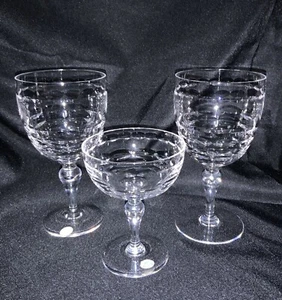 Vintage STUART crystal Wine Glasses Water Goblet Original Paper Labels STU3 - Picture 1 of 8