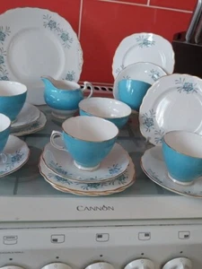 Kolclough Cornflower Knochen Porzellan Tee Set - Bild 1 von 9