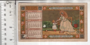 The Youth's Companion Calendar Jul-Sep 1879 Victorian Trade Card 5"x3" VTC-XM287 - Picture 1 of 2