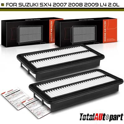 2x Filtro de aire de motor de panel rígido para Suzuki SX4 2007 2008 2009 2,0 L 1378080J00 Foto 1 de 4