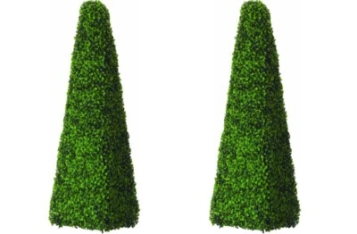 Large Artificial Obelisk Boxwood Buxus Tower Plant Topiary Tree - UV Protected - Image 1 of 4