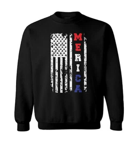 Merica USA Flag - United States 4th Of July America Toddler Crewneck Sweater - Picture 1 of 8