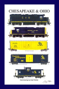 Póster Chesapeake & Ohio Tren de Carga 11""x17"" Alfombra 12""x18"" Andy Fletcher firmado - Imagen 1 de 1