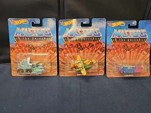 Hot Wheels Premium MASTERS OF THE UNIVERSE® Battle Ram + Shark + Wind Raider NEW - Picture 1 of 11