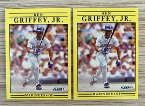 1991 Fleer #710 Ken Griffey 2 Card Lot Set - Pack Fresh - Picture 1 of 1