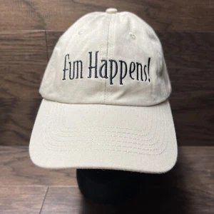 IOWA LOTTERY FUN HAPPENS! HAT BASEBALL CAP TAN COMPETITIVE EDGE ADVERTISING - Picture 1 of 9