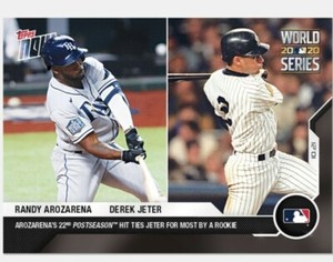 Randy Arozarena / Derek Jeter MLB TOPPS NOW Card 454 Ties Postseason Rookie