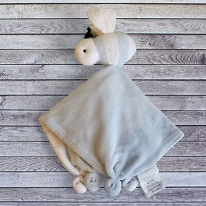 Burts Bees Baby Lovey Security Blanket Bumblebee Light Blue Knotted Crinkle Boy - Picture 1 of 6