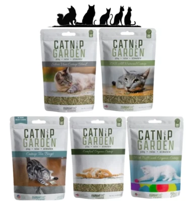 Cat Catnip Natural Blend Silver Vine Leaves Organic Leaf Tea Bags Puff Balls - Image 1 of 4