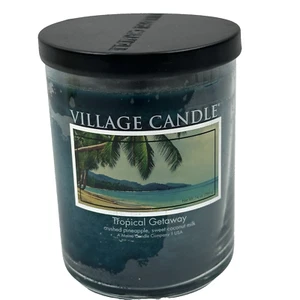 Village Candle Tropical Getaway Crush Pineapple, Coconuts 14 oz (2) Wicks - Picture 1 of 3