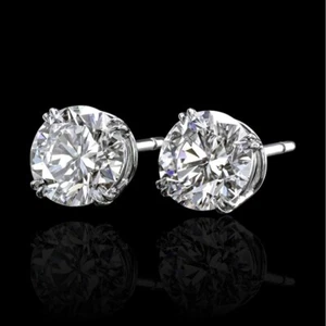 IGI-zertifiziert 18 K Weißgold Lab Created 3,00 ct Rundschliff Diamant Ohrstecker - Bild 1 von 9