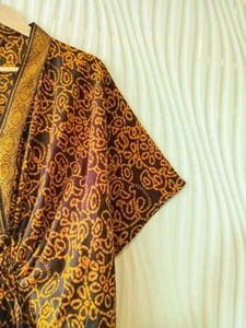 Pure Cotton Kaftan Brown Long Caftans Dress Gown Maxi Tunic Woman Robe CFN1177 - Picture 1 of 7