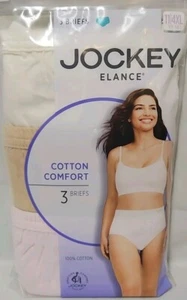 Jockey Elance 3-Pack Briefs Women Size 11. 4XL  100% Cotton  Underwear Pink Tan - Picture 1 of 8