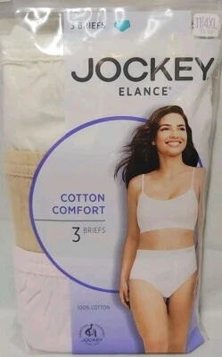 Paquete de 3 calzoncillos Jockey Elance para mujer talla 11. Ropa interior 4XL 100 % algodón rosa tostado Foto 1 de 4