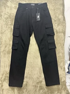 Steve's Jeans Black Denim Pants Stretch Slim Fit Men's Size 30x32 cargo pockets - Picture 1 of 16