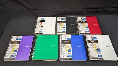 Five Star Notebook 5 Subject 200 Sheets College Ruled 8 Pockets Lot of 7 - Image 1 of 4