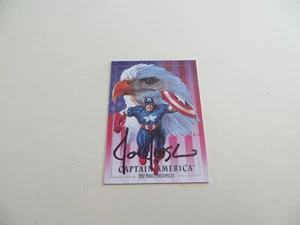 1992 MARVEL MASTERPIECES I CAPTAIN AMERICA PROMO CARD SIGNED JOE JUSKO COA & POA - Picture 1 of 2