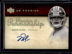 Jordan Palmer 2007 Upper Deck Premier #PP-JP Rookie Penmanship Gold Auto /50