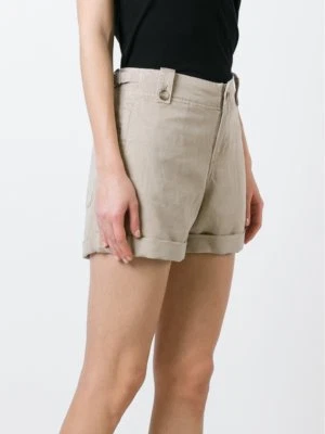 Pantalones cortos DIESEL para mujer S-Braque caqui lino-algodón con puños $148 Foto 1 de 4