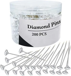 200Pcs Diamond Pins Corsage Boutonniere Pins, 2 Inch Flower Floral Sewing Pins - Picture 1 of 7