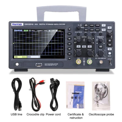 Hantek DSO2D10 Digital Storage Oscilloscope 2 Channel 150MHz 1GSa/S with 1CH AWG - Image 1 of 4
