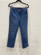 Gloria Vanderbilt Mens Blue Five Pocket Button Straight Leg Jeans Size 8