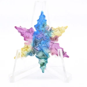 Piedra preciosa estrella 45 mm cristal arco iris piedra (teñida) hecha a mano curación Reiki - Imagen 1 de 2