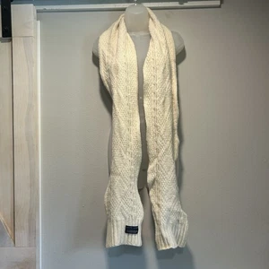 Ralph Lauren Mujer Bufanda Gruesa Tejida Marfil Lana Cabello de Conejo Cálido Exterior - Imagen 1 de 6