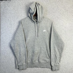 Nike Club Fleece Pullover Felpa con Cappuccio Grigio BV2654-063 Uomo Large Streetwear Accogliente - Foto 1 di 11