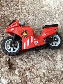 LEGO Minifigure Red Motorcycle City Fire Rescue 60108 Cycle Only