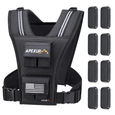 APEXUP Adjustable Weighted Vest Men 20lbs/30lbs/40lbs Weights with Reflective...