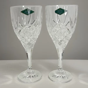 Shannon Crystal Designs Of Ireland 24% Lead Crystal Dublin Wine Goblets Set/2 - Picture 1 of 4