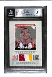 2012 SPORTKINGS 33 NATIONAL #6 SILVER CLYDE DREXLER USED RELIC - ONLY 9 - BGS 9 - Picture 1 of 2