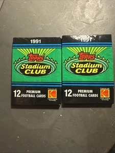 (2-Pack LOT) 1991 Topps Stadium Club Football Look for #94 Brett Favre Rookie RC - Bild 1 von 4