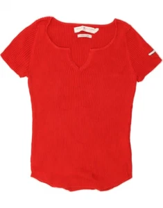 TOMMY HILFIGER Girls T-Shirt Top 11-12 Years Medium Red Cotton DC23 - Picture 1 of 3