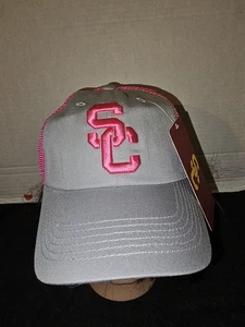  USC Trojans HEADWEAR Womens Baseball cap Hat Gray/pink Snapback New With Tag - Picture 1 of 8