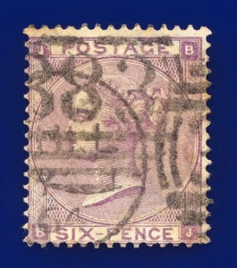 1862 SG85 6d Flieder (Haarlinien) J72 BJ Rumpf gut gebraucht Katze £250 cyke - Bild 1 von 3