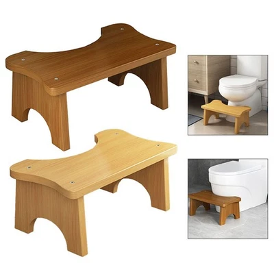 Ergonomic Wooden Toilet Stool Non Slip for Optimal For Comfort and Space Saving - Image 1 of 4