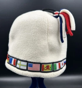 Vintage Shred Alert Fleece Beanie Hat Winter Cap Flag Skiing Snowboard - Picture 1 of 13