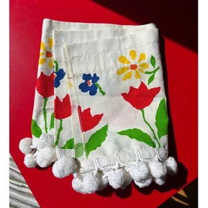 Vintage Late 70s/80s Window Valance Curtain Primary Colors Flowers 65" x 10.25" - Picture 1 of 6